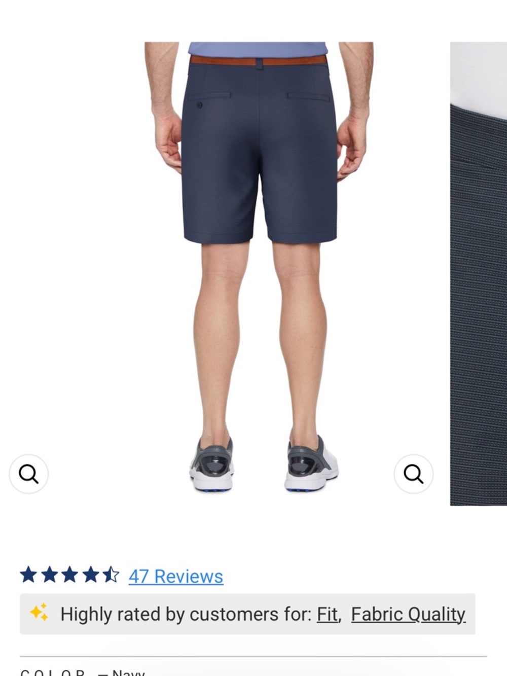 PGA Tour Navy Textured Flat-Front Golf Shorts